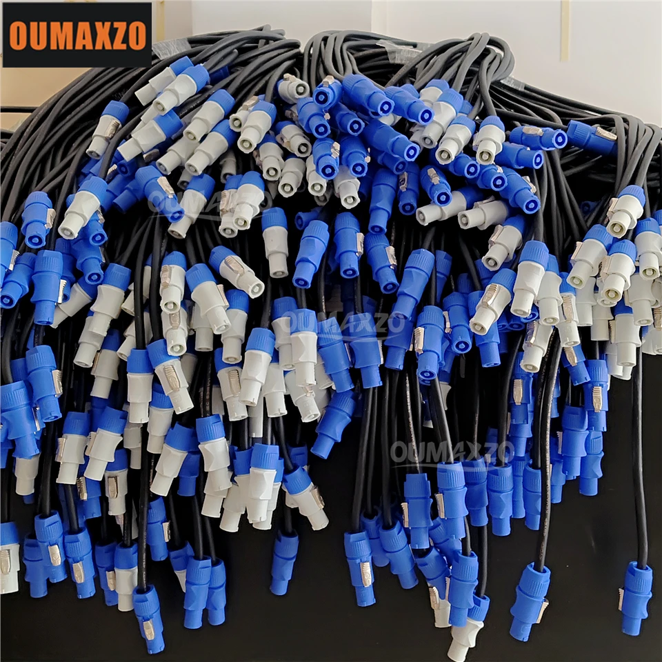 3X2.5mm&sup2; AC 2.5SQ 20a PowerCon Power Cable Beam Moving Head Light hand in hand Extend Cable Blue/Grey powercon Connector