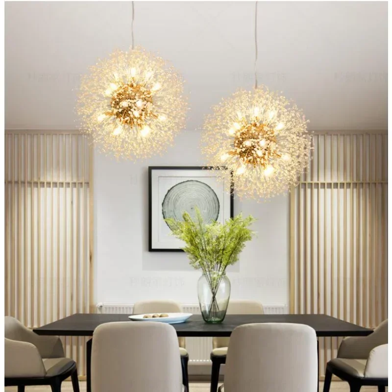 2023 Modern Crystal Dandelion Chandelier Lighting Pendant Lamp For Living Room Dining Room Home Decoration