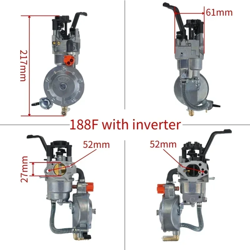 Motorcycle Carburetor Carburetor Repair Tool Kit Brush Cutter Carburetor 188F Carburetor Kit Fuel natural gas oil inverter