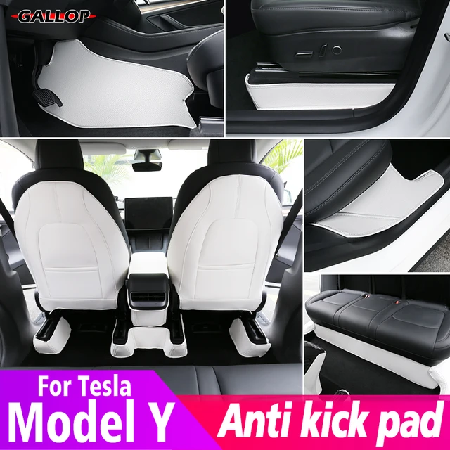 For Tesla 2021-2022 Model Y Car Seat Child Anti Kick Dirty Protective Pad  Armrest Box Leather Mat Cover Decoration Accessories - AliExpress