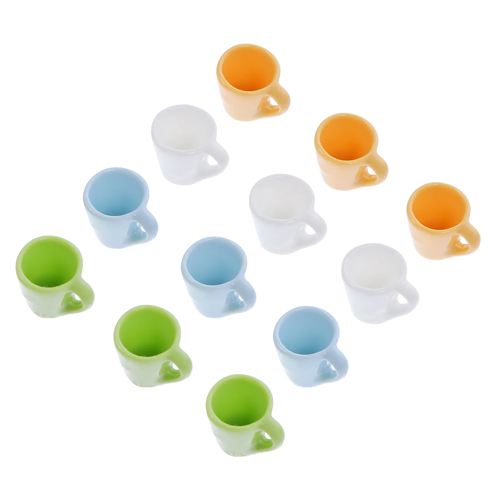 

12 Pcs Mini Mug Dollhouse Decorative Accessories Decoration Ornament Tiny Small Miniature Tea Cup Resin Japanese-style