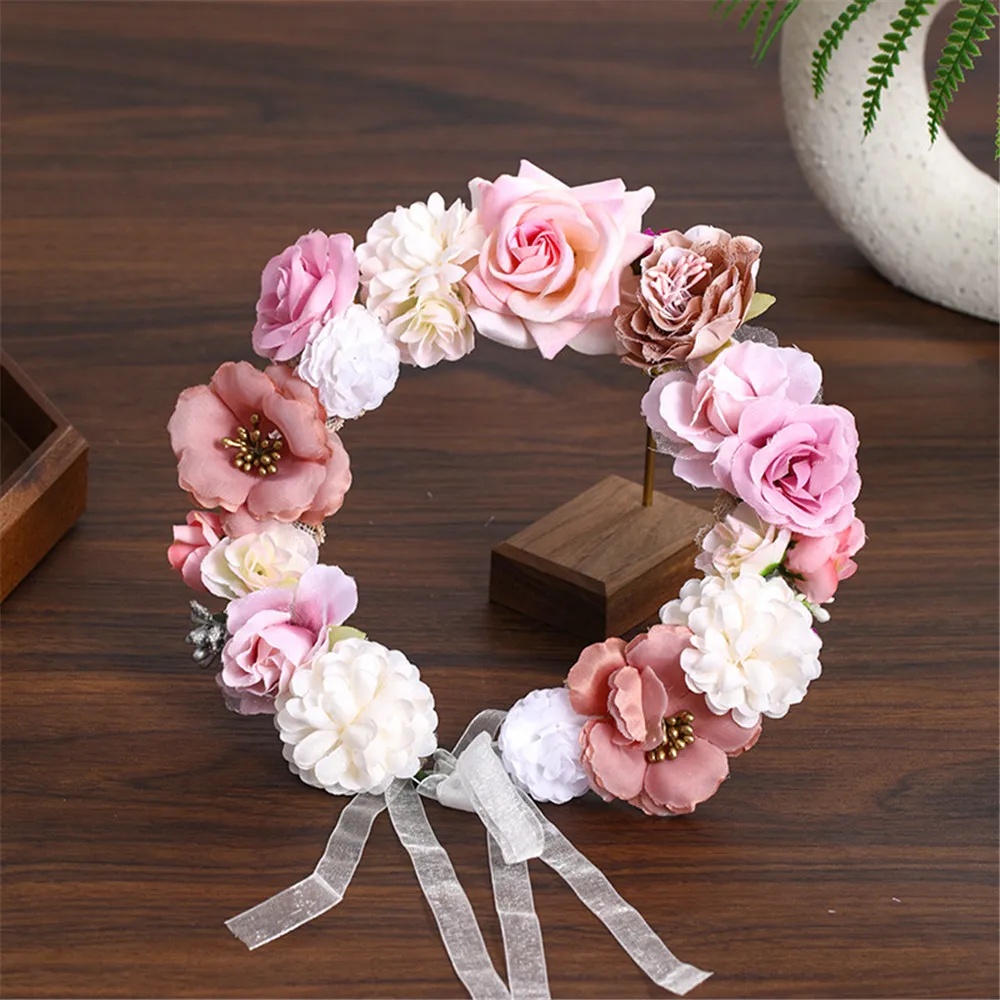 Flower Garland Ribbon Girl Hairpiece 4 colors Arabesque Life