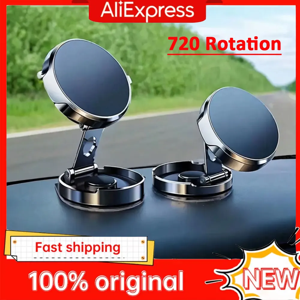 Enhanced Magnetic Mobile Phone Stand – 720° Foldable Round Car Holder