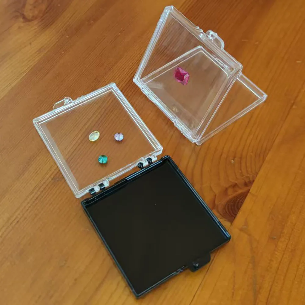 14Pcs Transparent Loose Diamond Storage Box Gemstone Organizer Floatng Specimen Stone Case Gift Package for Gems Zircon IGI GIA