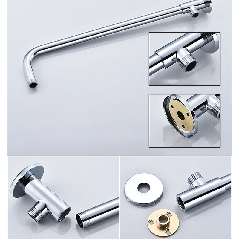 Shower head extension arm 15-52cm wall mounted stainless steel