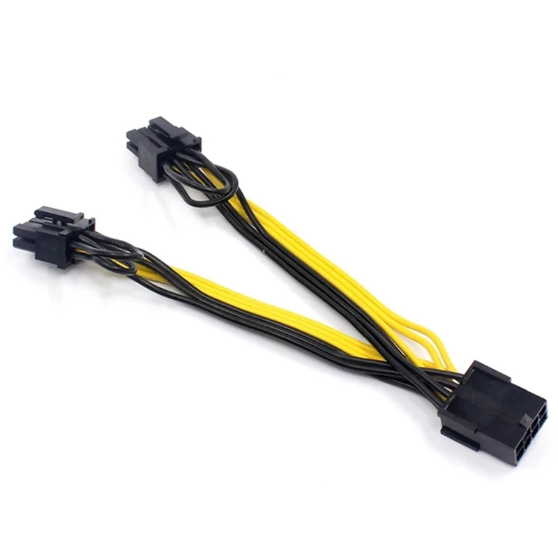 

EPS CPU 8-контактный 2-портовый Pcie 8-контактный двойной PCI-E 6 + 2-контактный Y-образный разветвитель для майнинга GPU видеокарта кабель питания 18AWG 20 см