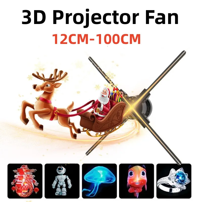 12-100CM 3D Fan Hologram Projector Wifi Display Advertising Light Led Sign Holographic Lamp Transmit Picture Video 3d hologram fan