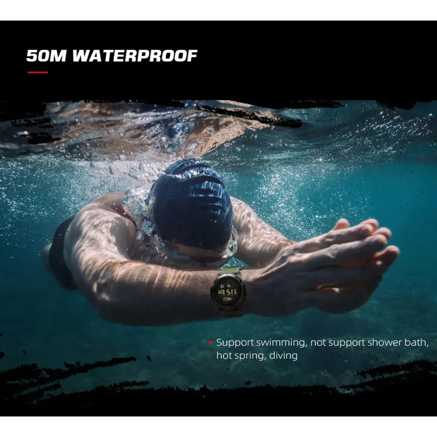 NORTH EDGE Watch for Men ALPS 45MM Outdoor Sports Swimming Metronome Compass Waterproof Carbon Fiber Case Nylon Strap Men Watch 5