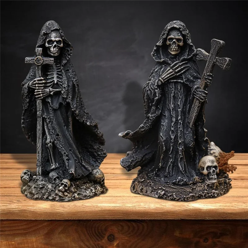 PQWN Skelettfigur Evil Grim Reaper für Halloween Home Office Dekor – Detail 10