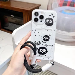Kawaii Briquet Card Holder Cartoon Phone Case with Lanyard - 12 Mini 13 Mini (1)