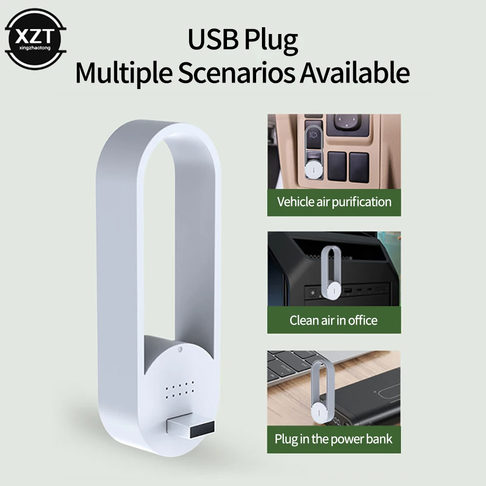 USB Anion Air Purifier Home Air Purifier Filter Car Air Freshener Odor Smoke Remover Purifying Air Silent 2