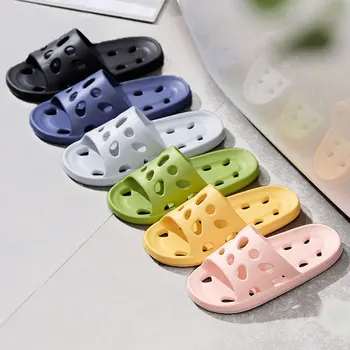 2023 할로우 욕실 홈 슬리퍼 클라우드 슬리퍼, 부드러운 밑창 EVA 실내 슬라이드 샌들, 여름 캐주얼 미끄럼 방지 플립 플롭 상품 이미지