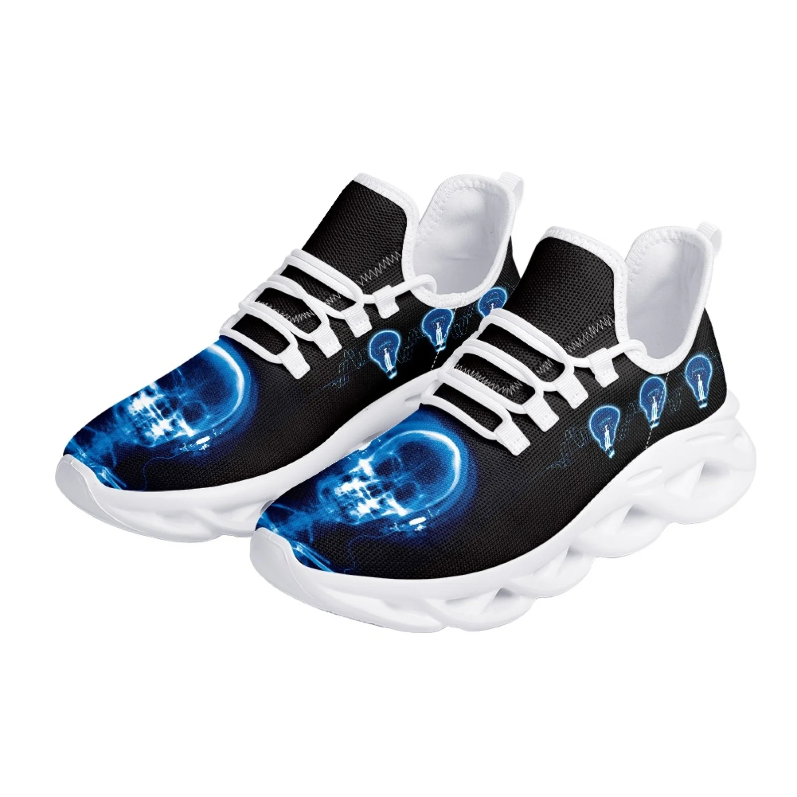 Belidome Technologies Radiologiques Skeleton Skull Print Wome Running Shoes Walking Sneaker Comfortable Non Slip Work Sport shoe