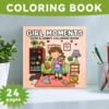 GIRL MOMENTS Bold-easy Patterns Coloring Book for Adults and Teens Cute Drawing Book Perfect Gift for Party Birthday 2
