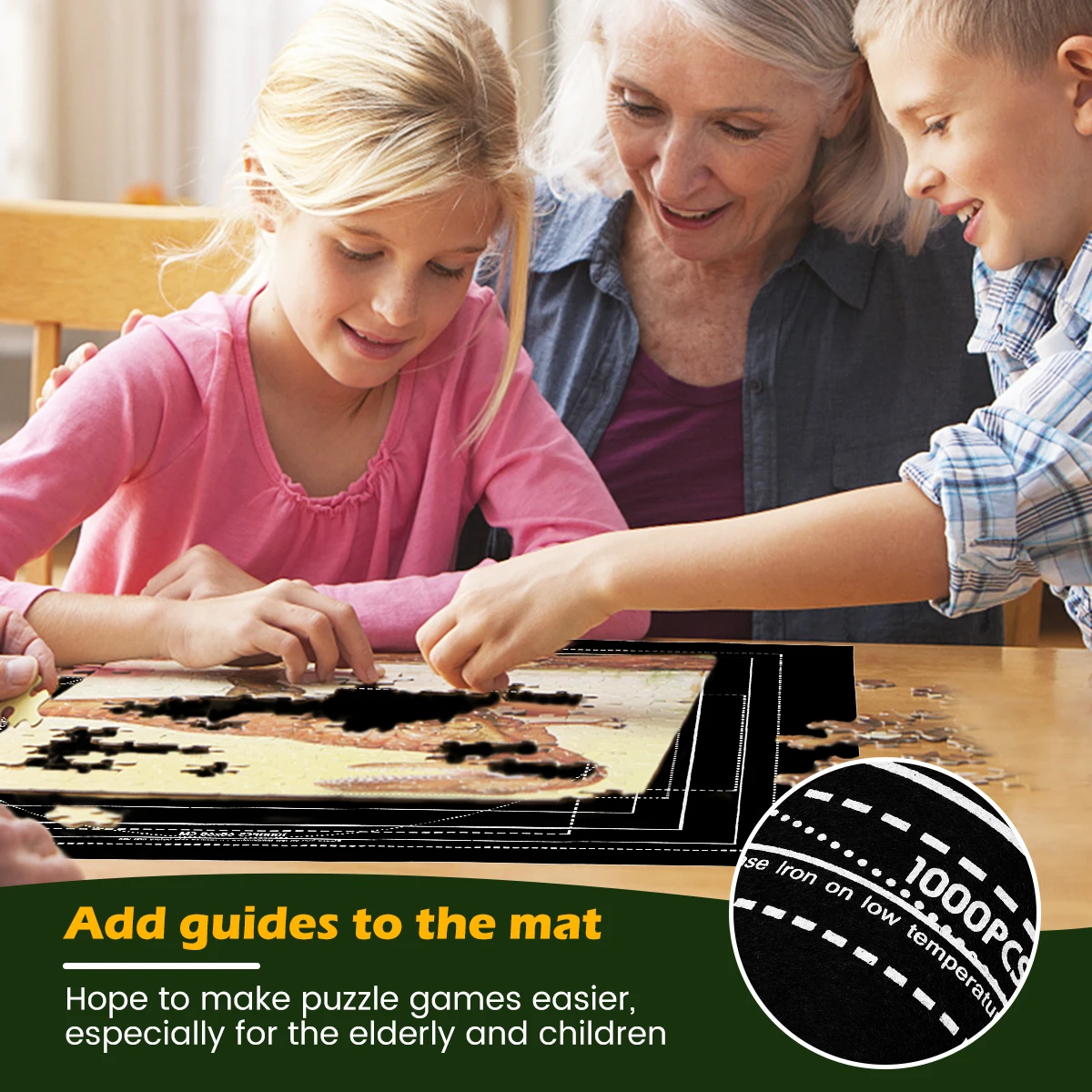 Puzzles Pad Jigsaw Roll Felt Mat Playmat Puzzles Blanket For Up To 2000Pcs Puzzle Accessories with Auxiliary Line Felt Saver