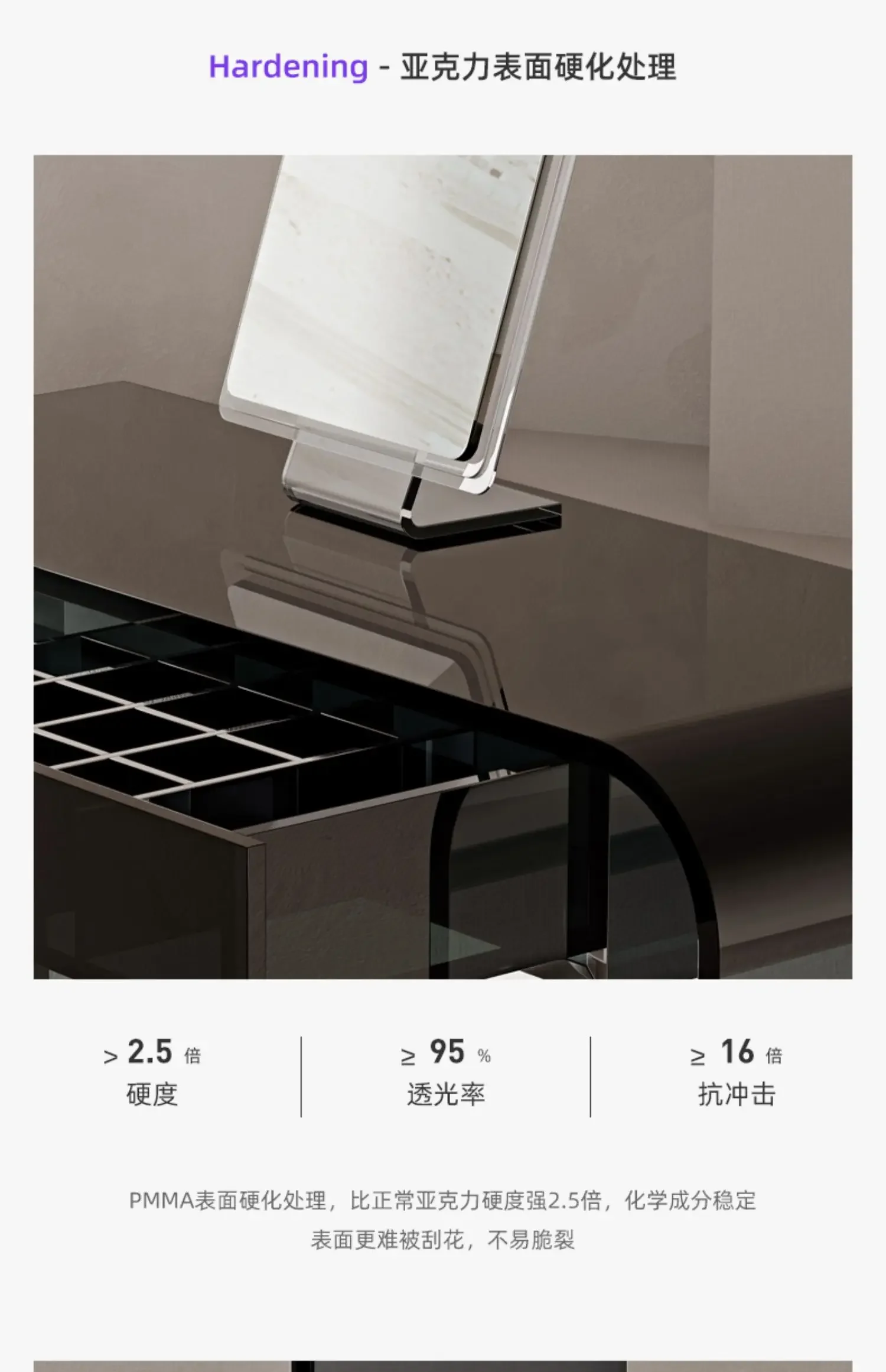 New arrive VVCAcrylic creative transparent integrated dresser light luxury modern simple desk
