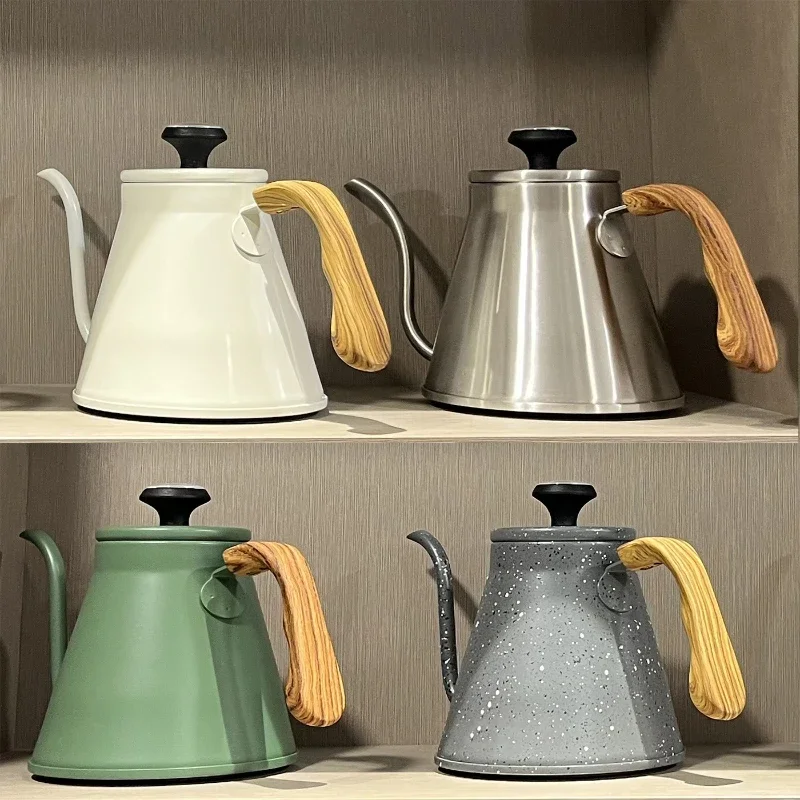 Stainless Coffee Maker Hand Drip Coffee Kettle Thermometer Goose Beak Teapot Gooseneck Kettle Pot