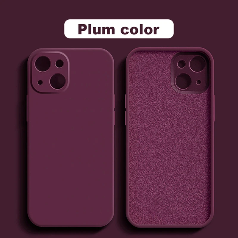 รูปสินค้า เคสซิลิโคนขอบตรง สำหรับ iPhone 11 12 13 14 15 Pro XS Max XR X 8 7 ป้องกันการกระแทก