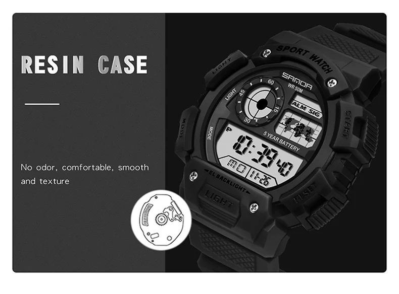 Sanda Watch fashion trend men electronic watch multi-functional creative personality waterproof luminous wrist watch