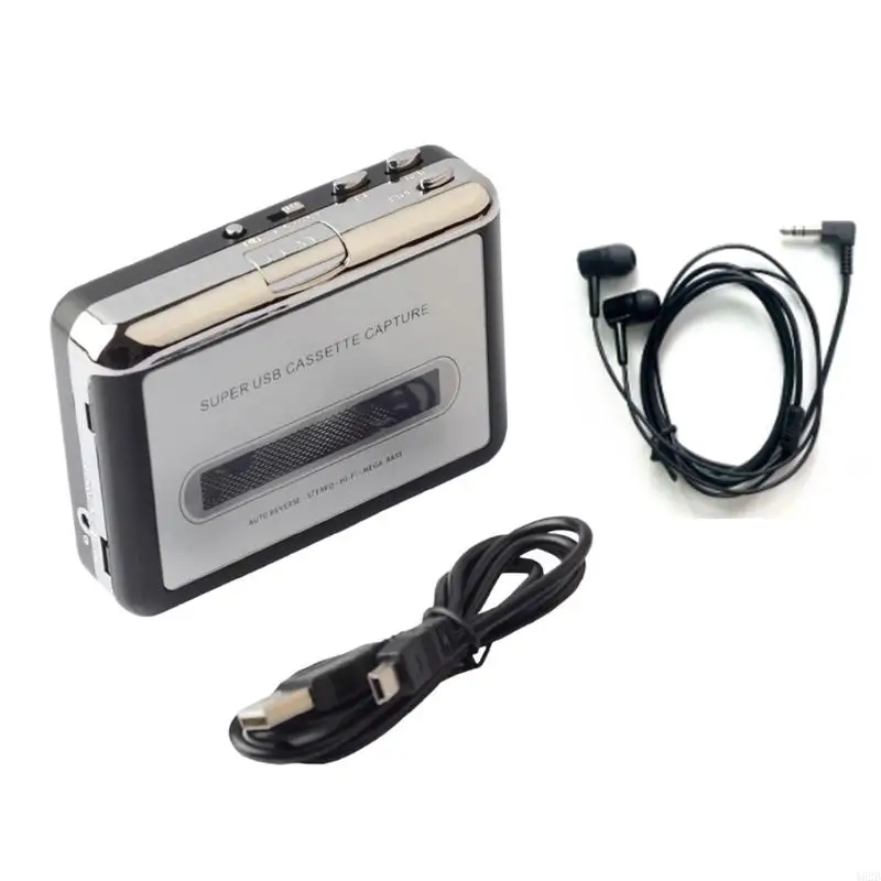 462B Portable Tape Player Portable Walkman Stereo USB Cassette to MP3 Converter with 3.5mm Socket Tape Cassette Player