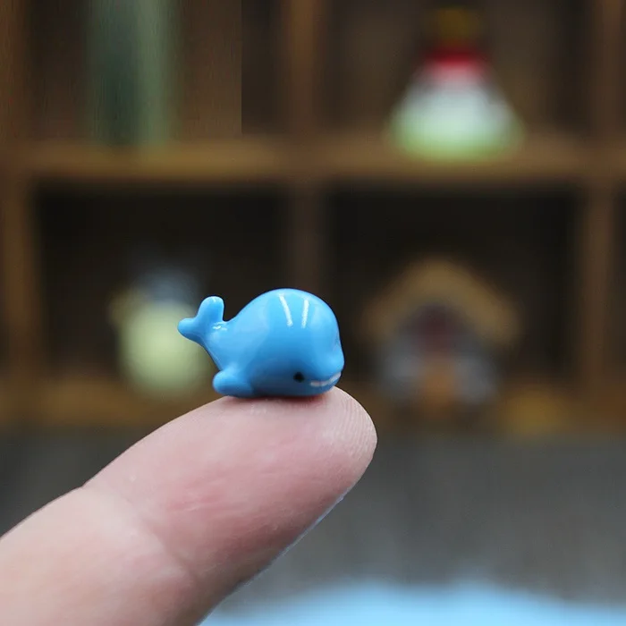 

10pcs Mini Beluga Whale Moss Micro Landscape Resin Ornament Ecological Bottle Accessories