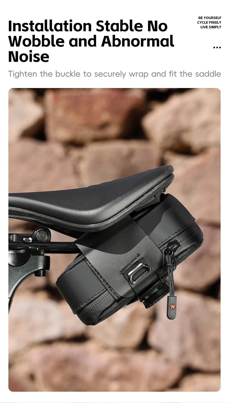 WEST BIKING Fahrradsatteltasche 0,2L Mini Selbstverriegelnde Fahrradtasche Tragbare Wasserdichte Werkzeugtasche MTB Rennrad Zubehör – Detail 5