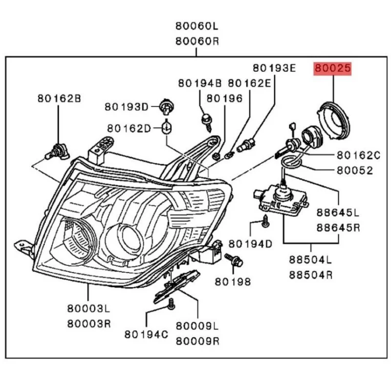 Headlight Lamp Bulb Socket Dust Seal Cover Cap For Mitsubishi