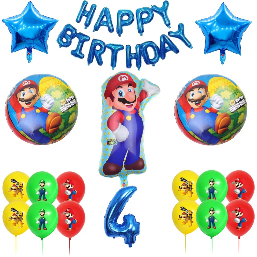 Super Brother Birthday Decoration  Cups Plates Napkin Banner Kids Mariod Bros Balloons Cupcake Baby Shower Party Supplies Decors