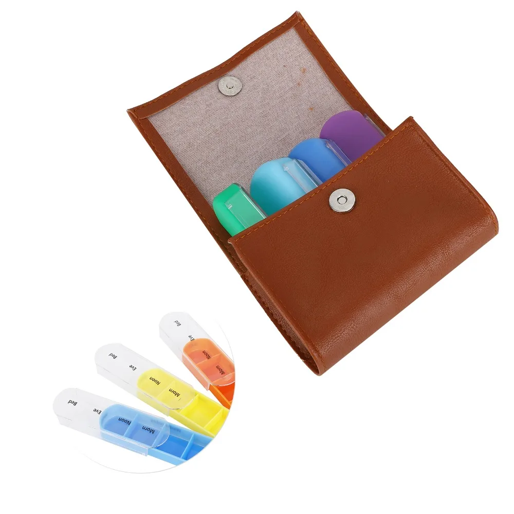 Weekly Pill Organizer with 28 Compartments and Storage Bag - 7-Day, 4-Times-a-Day Schedule