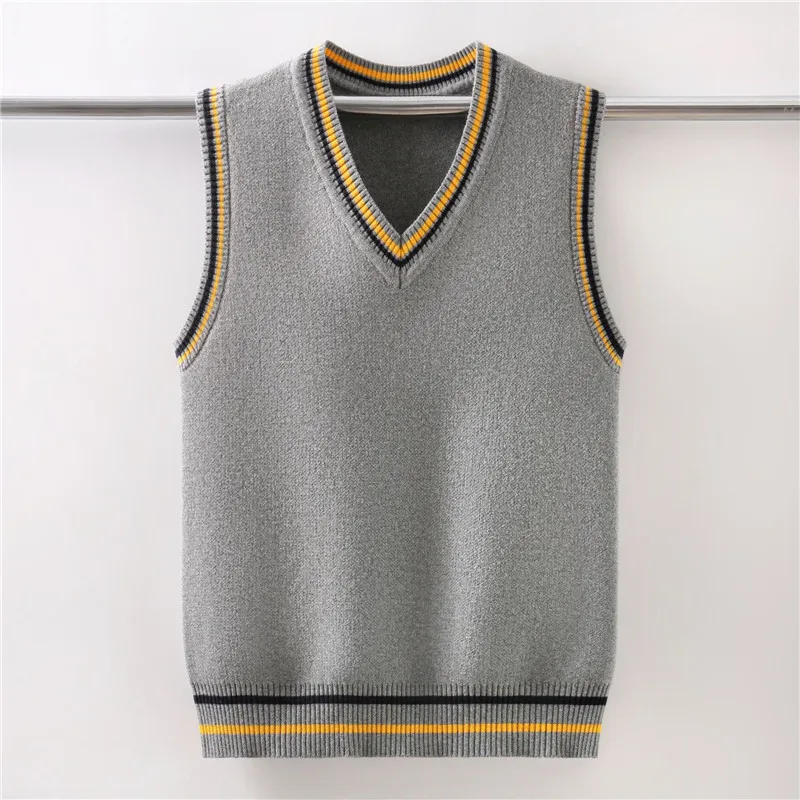 Boys V-Neck School Uniform Vest Spring/Autumn Kids Casual Sleeveless Waistcoat For Boys Girls 120-170 Cm Wear LC479 boxy puffer jacket