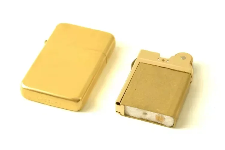 Exquisite Brass Kerosene Lighter Slim Windproof Vintage Grinding Wheel Ignition Lighter Cigarette Accessories Men's Gift - Image 4