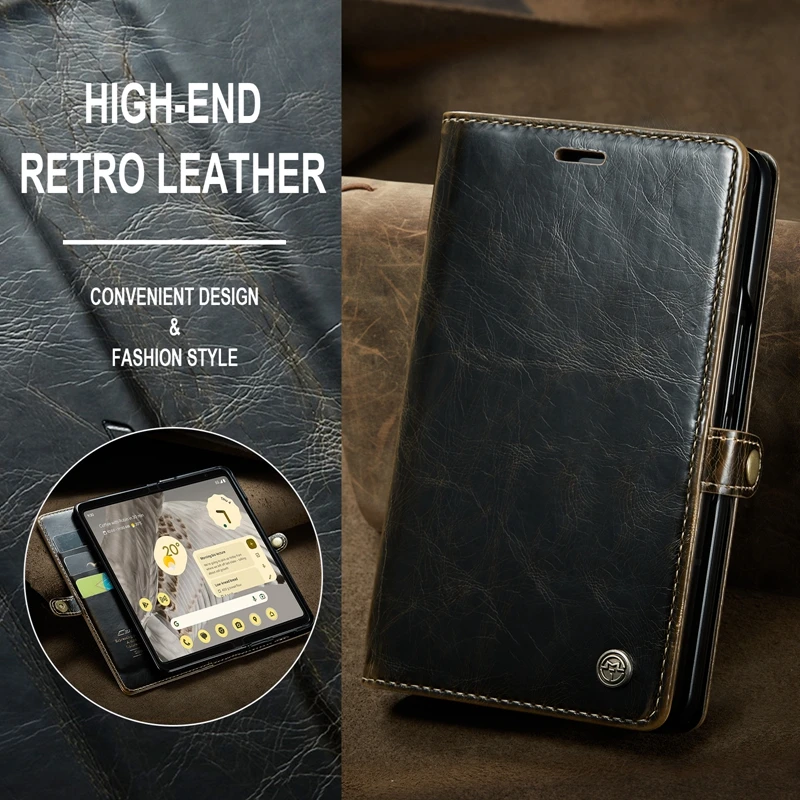 Custodia A Portafoglio In Pelle Di Lusso Per Google Pixel Fold Case Kick Stand Custodia Pieghevole Per Telefono Fundas Google Pixel Fold Cover Coque