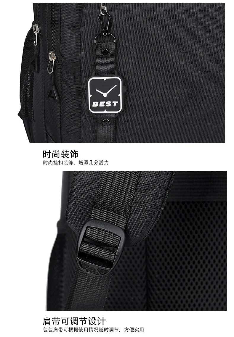 Casual männer Rucksack Kurze Reise Multi-Tasche Laptop Tasche Hohe Kapazität Rucksack Für Männer Schichten Verdicken Doppel Schulter taschen – Detail 20