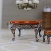 1Pcs 1/12 Wood Miniature Doll House Accessories Simulation Retro Coffee Stool/Table Furniture Model Family Toy Decorations 5