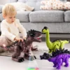 Remote Control Dinosaur Toy Set Walking Dinosaur Electric Dinosaur Toy with Light and Sound Boys Girls Gift 2
