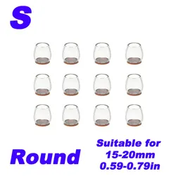 Chair Leg Floor Protectors with Silicone Felt Pads - Scratch - Proof, Noise - Free, and Easy Glide Furniture Sliders - 24PCS (Transparent - S - R)