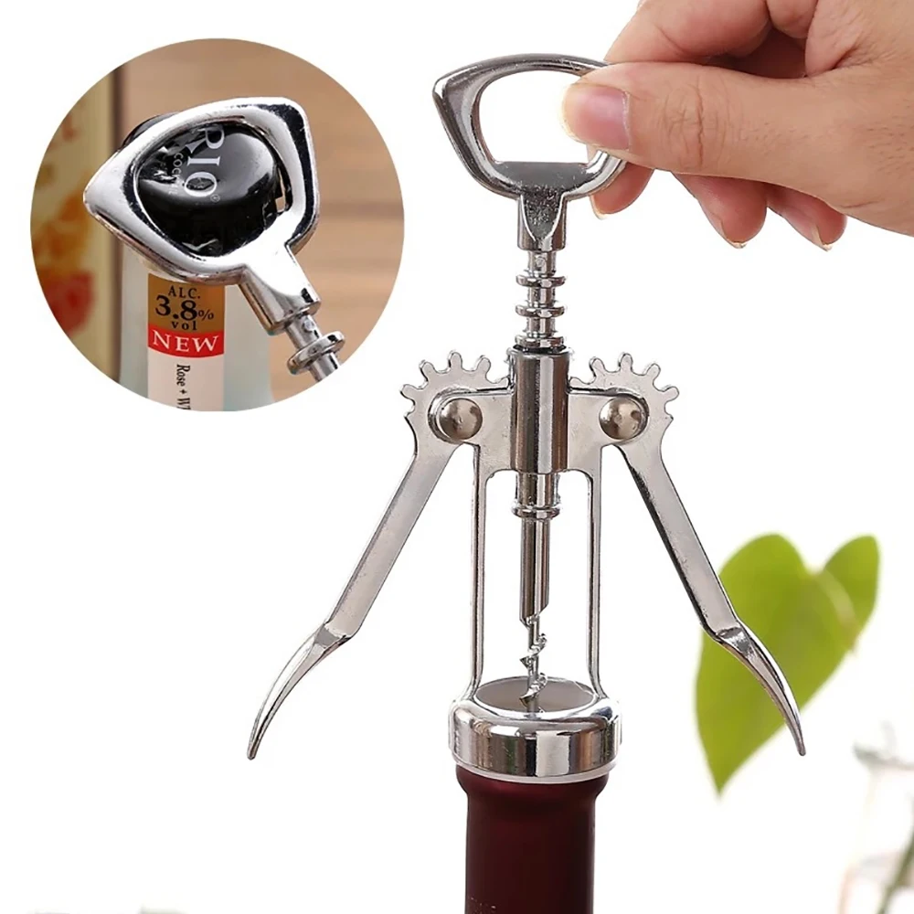 Red Wine Bottle Opener Beer Driver Steel Wine Corkscrew Multifunctional Stainless Corkscrew Kitchen Supplies