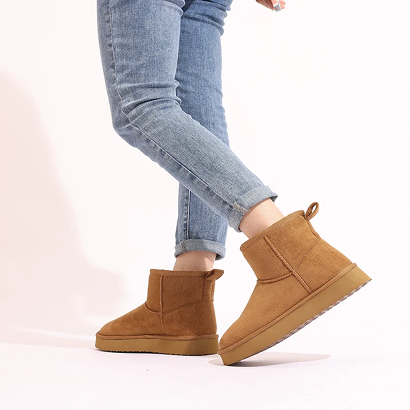 Comwarm Winter-Schneestiefel für Damen, dicker Boden, Plüsch, flauschige Schneestiefel, bequeme Haus-Pelzstiefel, rutschfeste Plateau-Baumwollschuhe – Detail 6