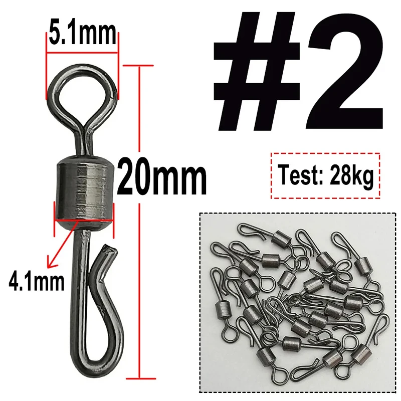 50 stücke Lager Wirbel Angeln Stecker Q Geformt Schnell Ändern Wirbel Für Karpfen Angeln Terminal Tackle Zubehör – Detail 4