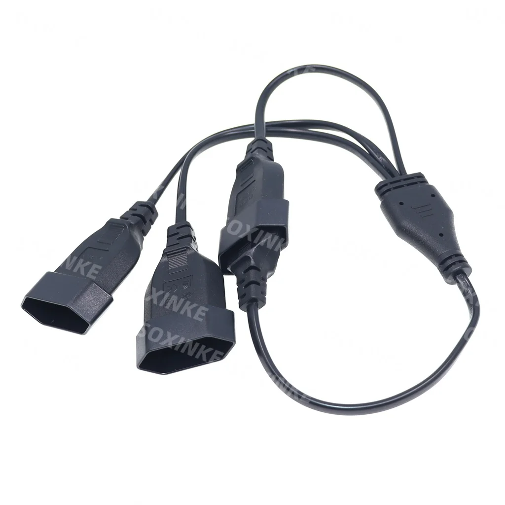 EU CEE7/16 Male to Female Dual Output,2 Ways Outlet Extension Cord European 2 Prong M/F Power Splitter Cable. — view 2