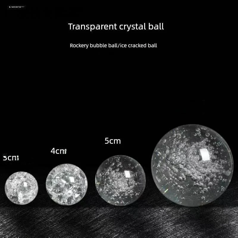 유리 크리스탈 볼 물 분수 암석 정원 장식 그릇 어항 풍경 장식 아이스 크랙 패턴 물레방아 액세서리