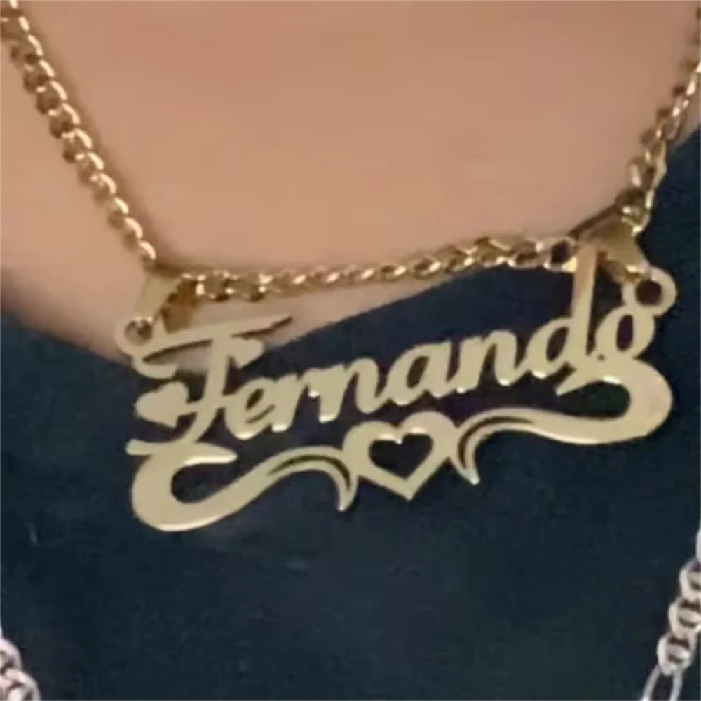 

Personalized Custom Cuban Chain Stainless Steel Necklace Customized Name Necklaces Pendants for Men Women Christmas Gifts