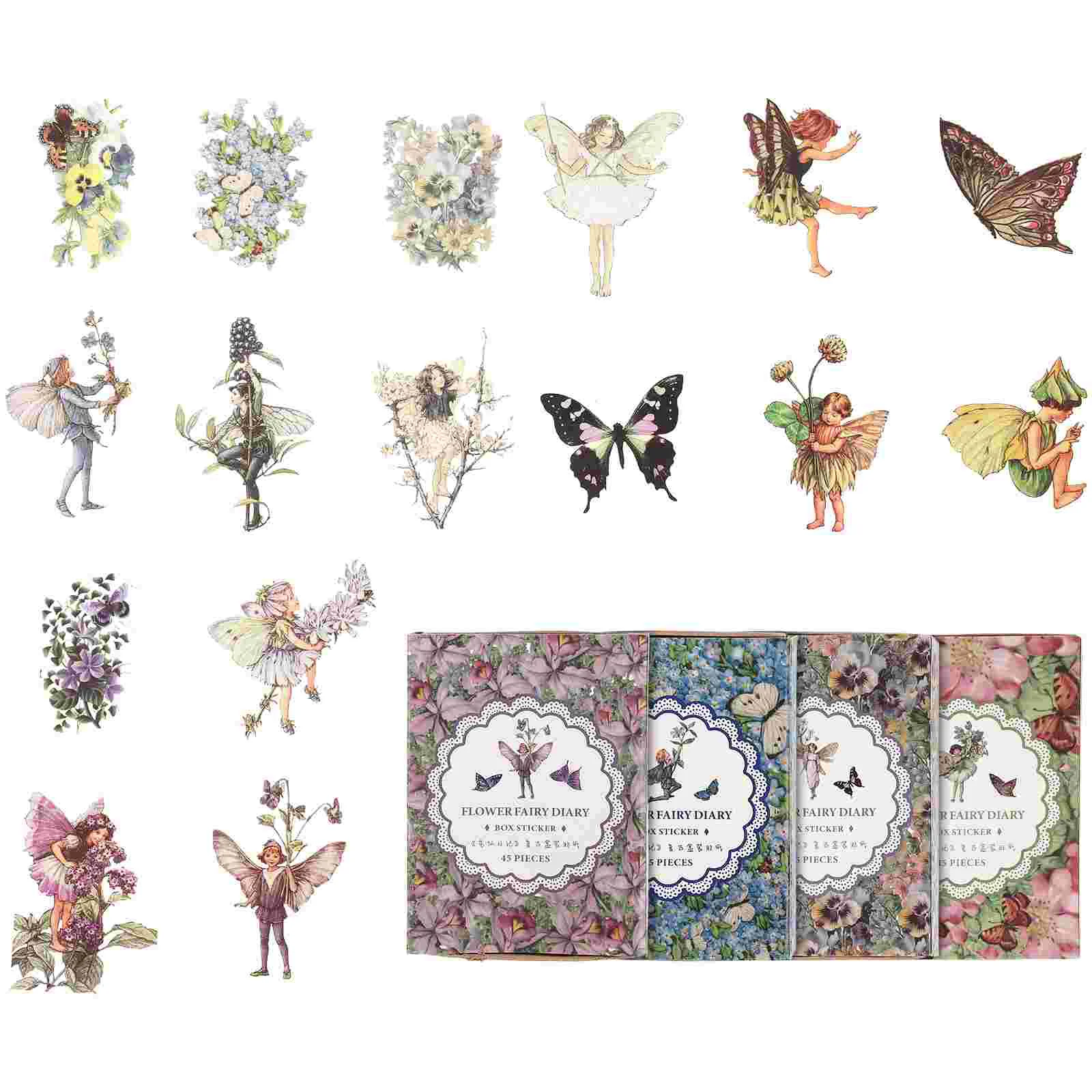 

4 Boxes Decorative Handbook Stickers Wedding Ornament Scrapbooking Supplies Boxed Planner Journal Label The Pet Diary Material