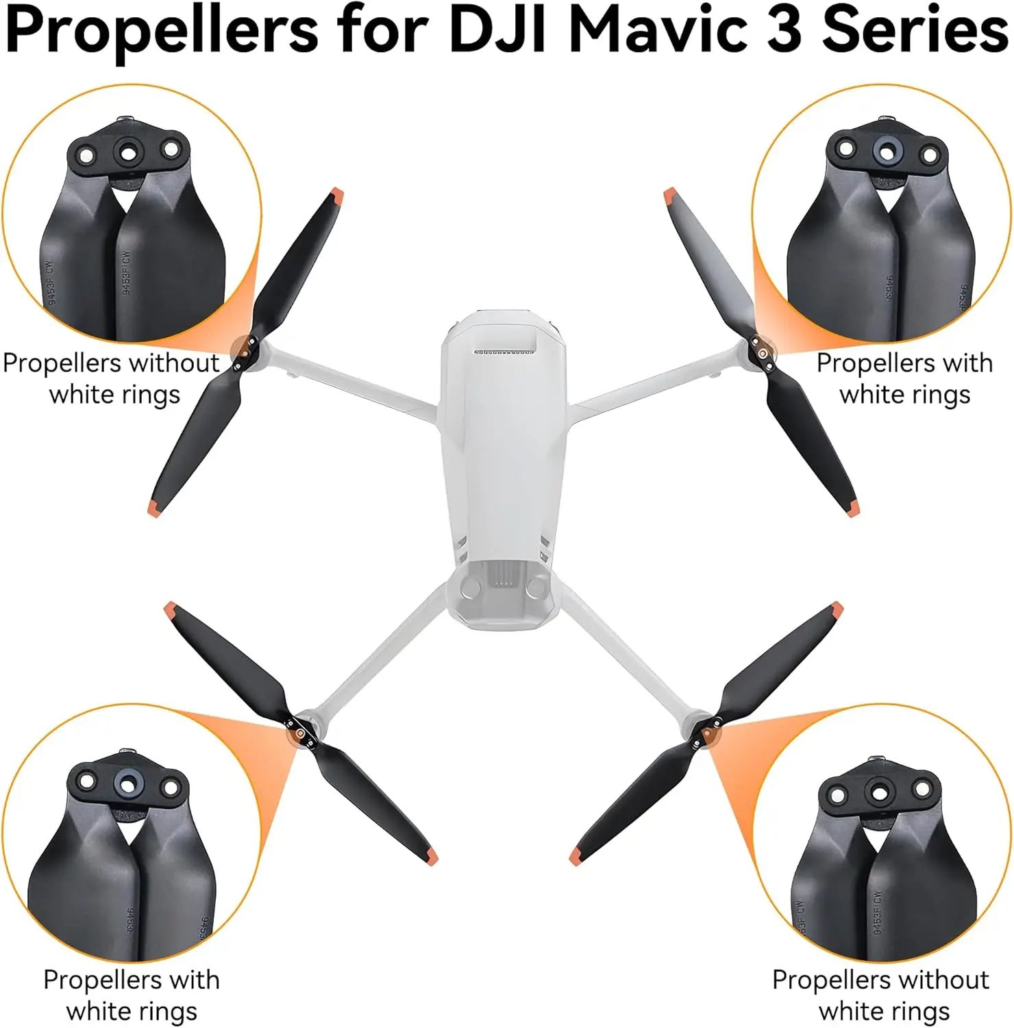 2/4Pairs Propellers Blades Original New Quick-Release Low Noise Quick Release Props For DJI Mavic 3/3 Pro/3 Classic/Cine drone propeller drone propellers drone propeller blades propeller replacement parts