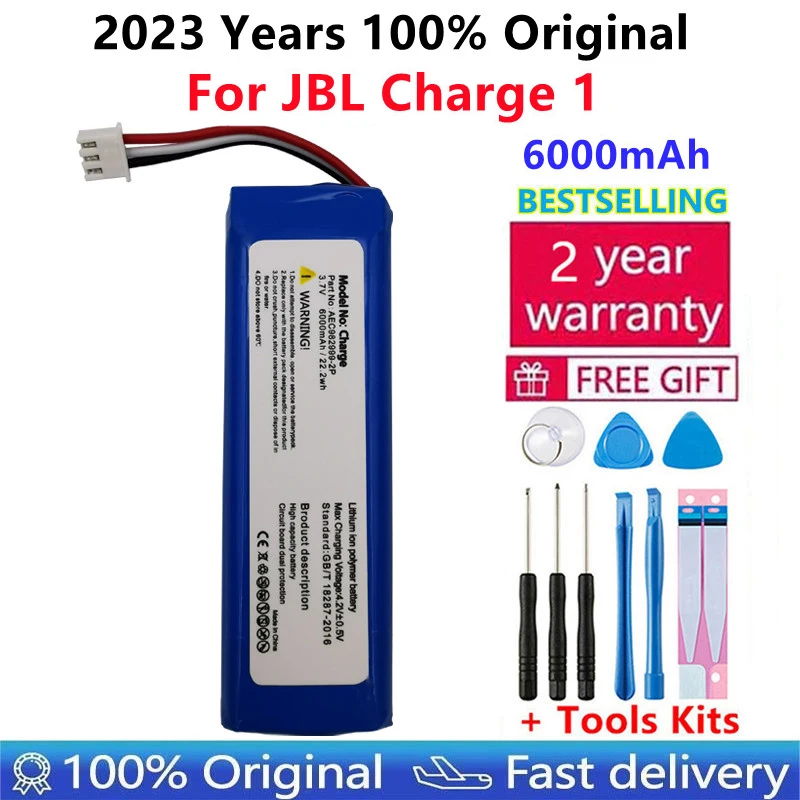 

2023 New 100% Original AEC982999-2P 6000mAh Replacement Battery For JBL Charge 1 Charge1 Wireless Bluetooth Speaker batteries