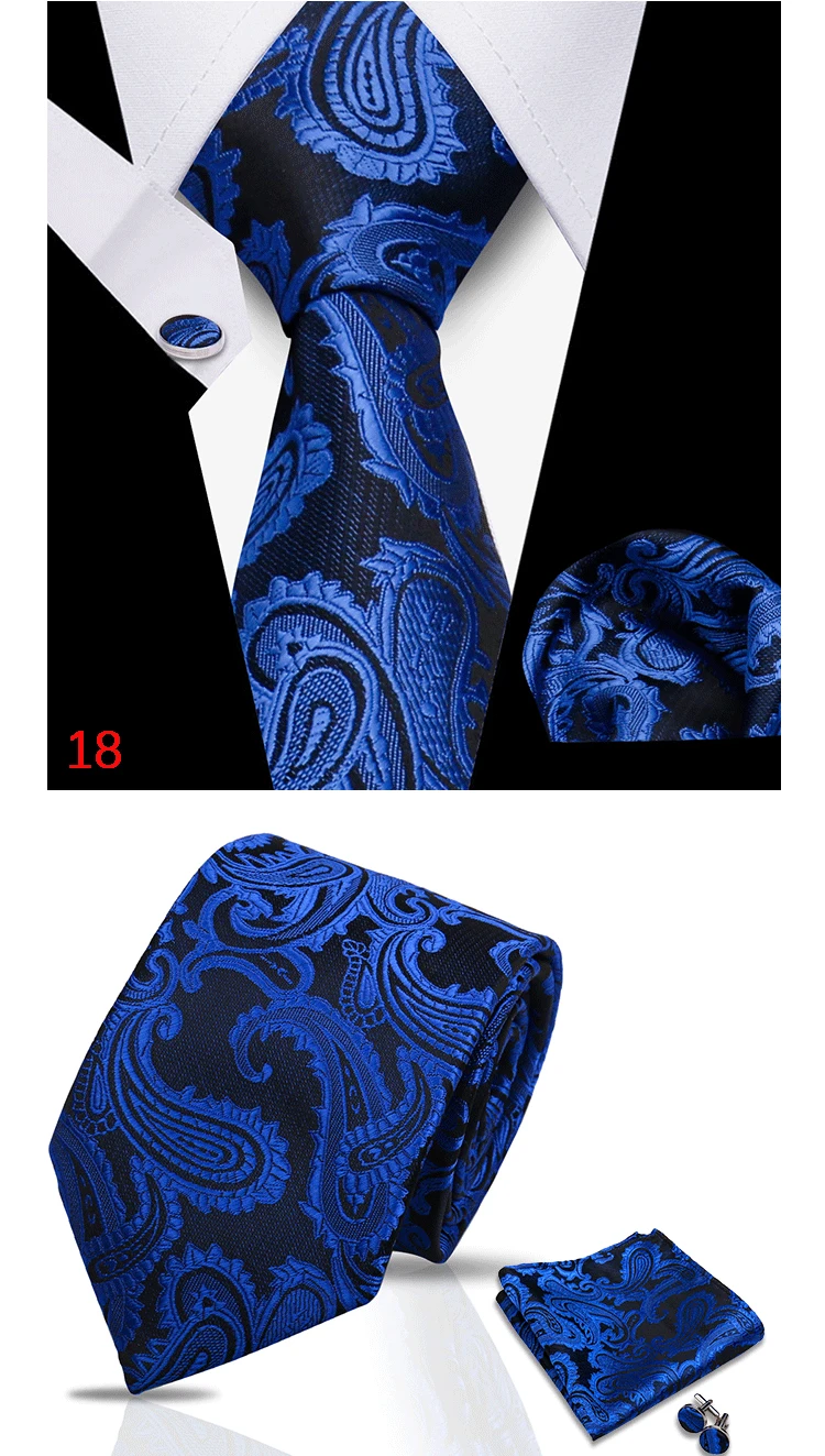 HUISHI 3-teiliges blaues Business-Herren-Krawatten-Set, handgefertigt, für Herren, formell, luxuriös, Hochzeit, hochwertiges Gravata-Anzug-Zubehör – Detail 21