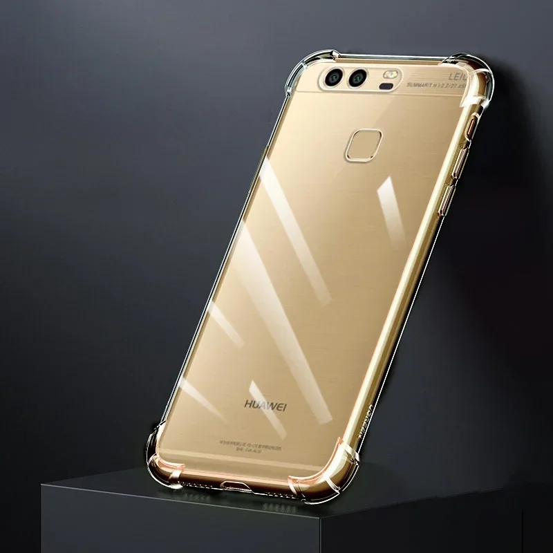 REY Pack 3X Cover in Gel TPU Trasparente per Huawei P9 Plus, Ultra Sottile 0,33 mm, Morbido Flessibile, Custodia Silicone