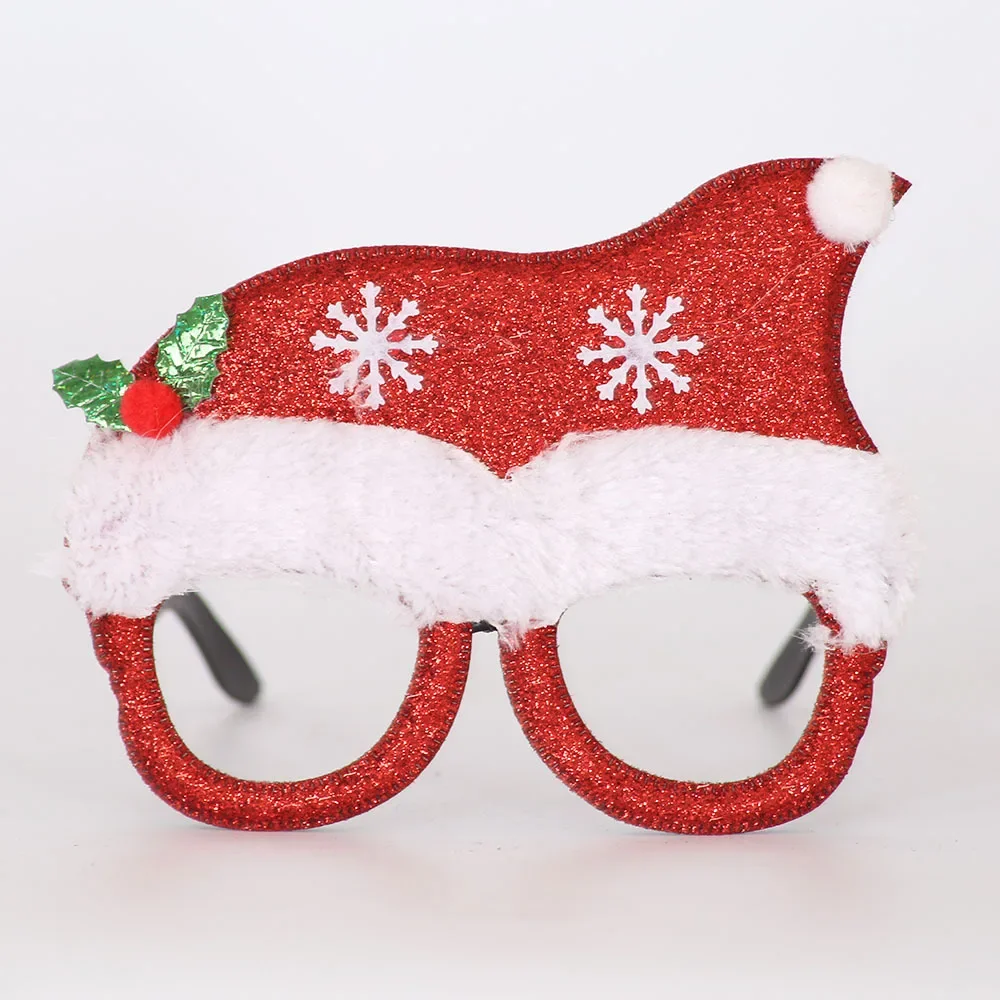 2pcs Christmas Party Decoration Glasses for Adults and Children Taking Photos Deer Antlers Snowman Trees Bow Glasses Festive