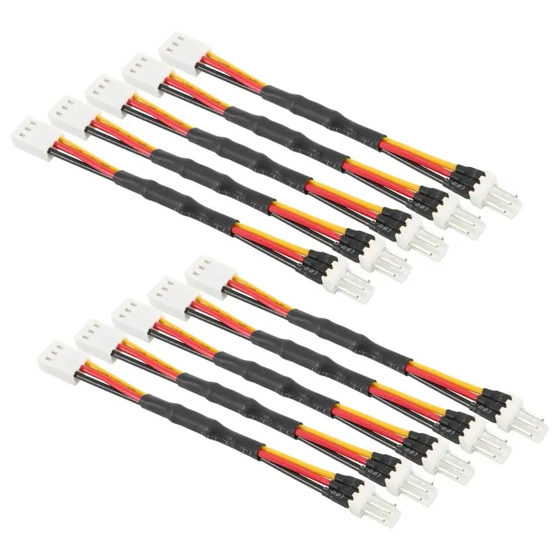 A01E-10PCS 3PIN PC 팬 속도 감소 소음 연장 저항 케이블 와이어 PC 팬용 3핀 남성-여성 커넥터