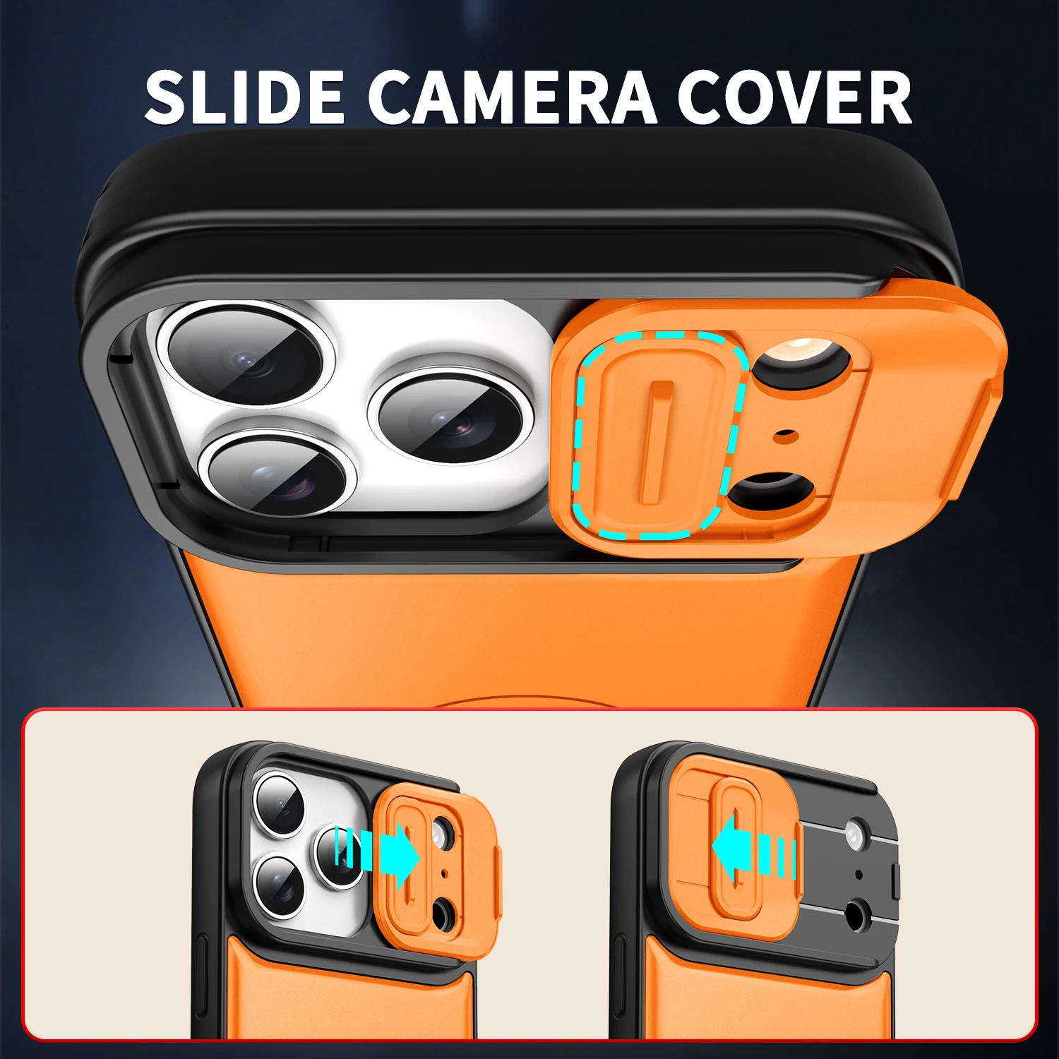Metal Ring Stand Armor Shockproof Slide Window Phone Cover